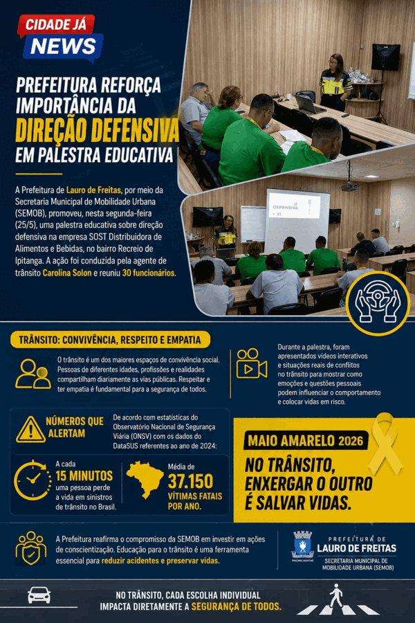 Prefeitura reforça importância da direção defensiva em palestra educativa