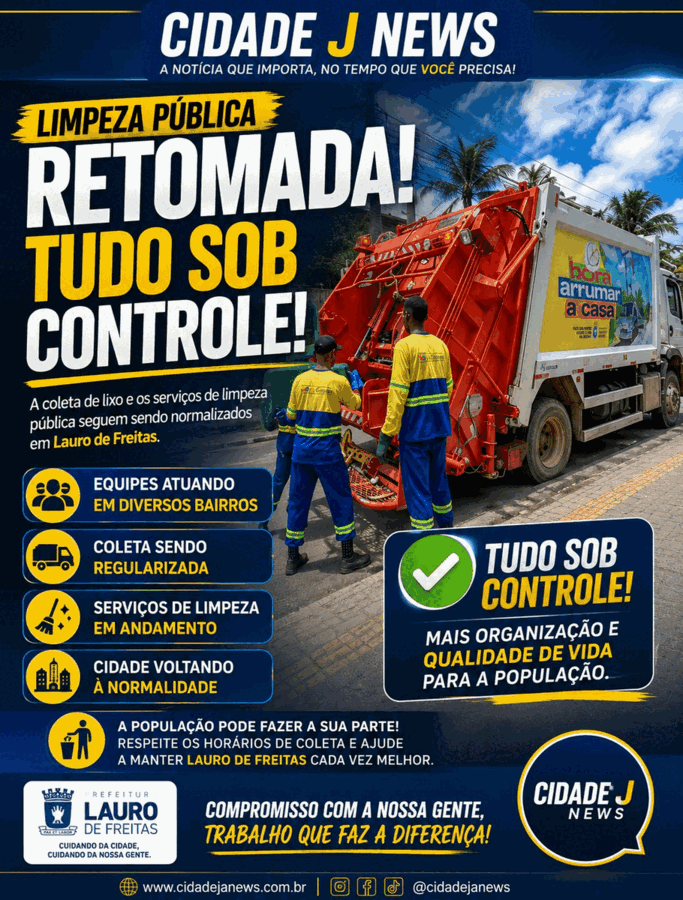 LIMPEZA RETOMADA E CIDADE VOLTANDO AO NORMAL!