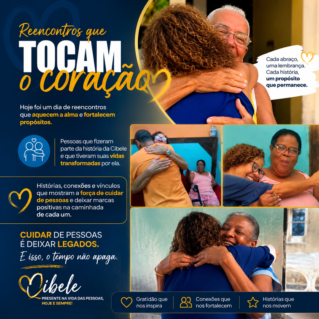 Reencontros que emocionam e revelam uma trajetória de afeto.