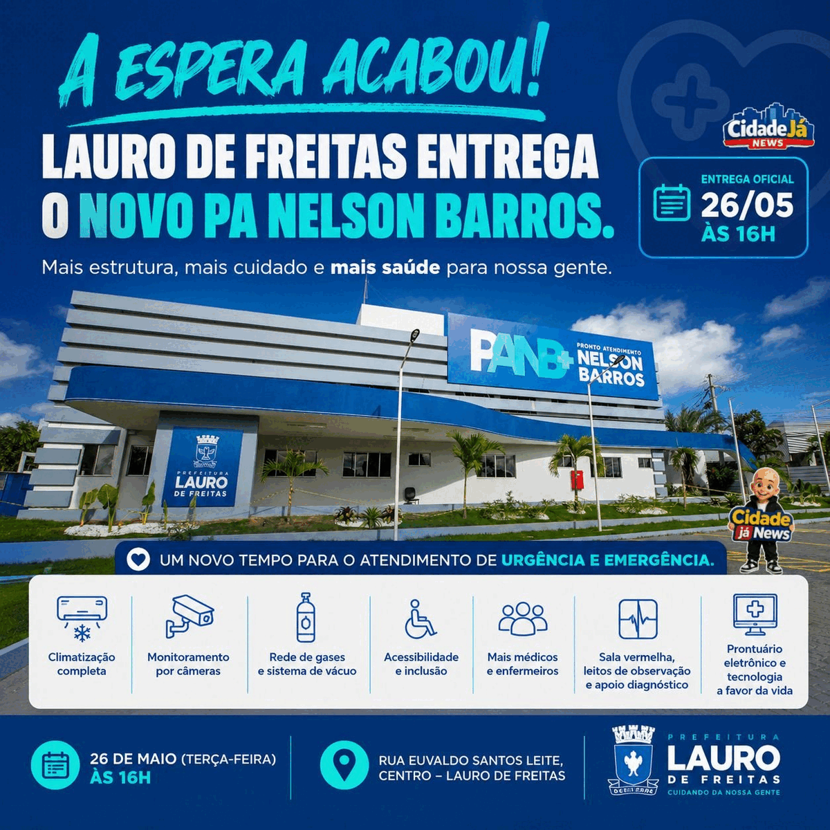 Espera histórica chega ao fim com entrega do novo PA Nelson Barros