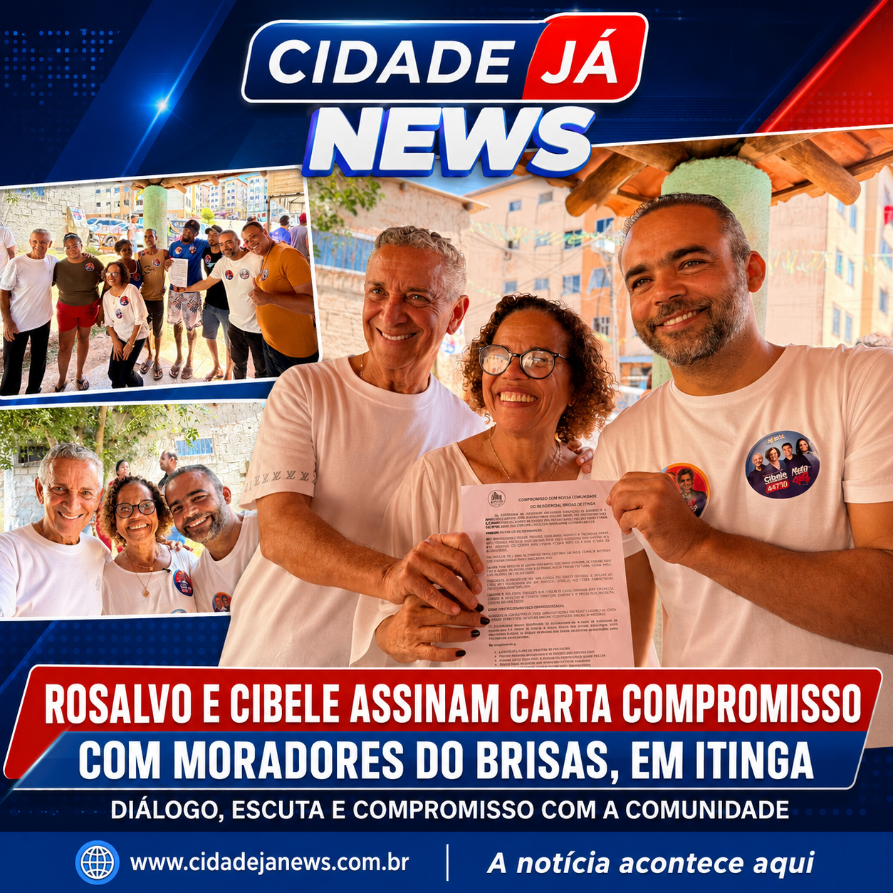 Rosalvo, Cibele e Teobaldo dialogam com moradores de Itinga