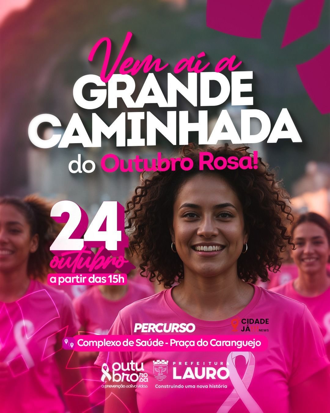 Mais um mês de atividade , caminhada do outubro Rosa.