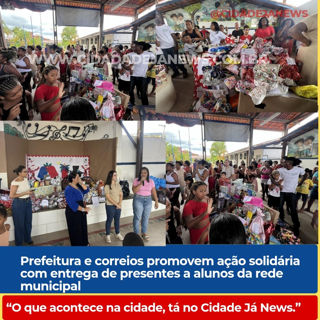 Prefeitura e Correios promovem ação solidária com entrega de presentes a alunos da rede municipal